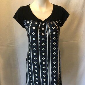 Jesser Women's Diamond Stripe Pattern V-Neck